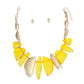 Yellow Chunky Thick Bead Bib Set