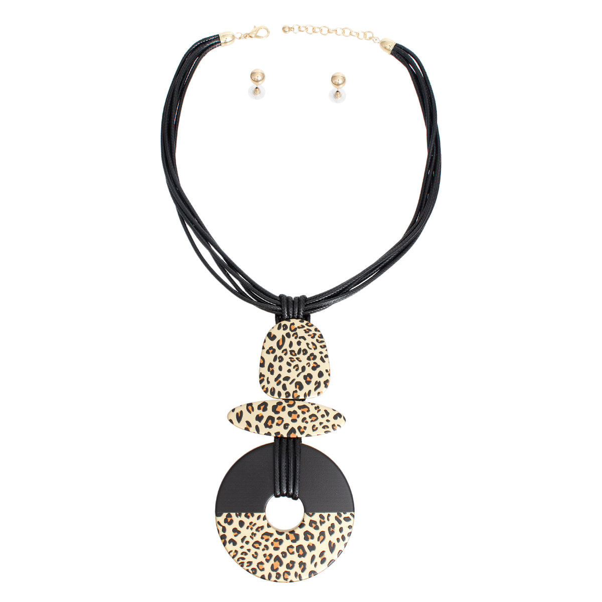 Necklace Leather Cord Leopard Pendant for Women