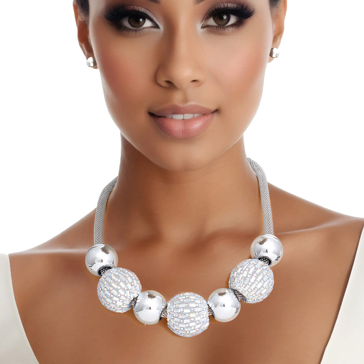 Necklace AURBO Disco Ball Bead Set for Women