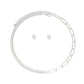 Silver CZ Mixed Link Necklace