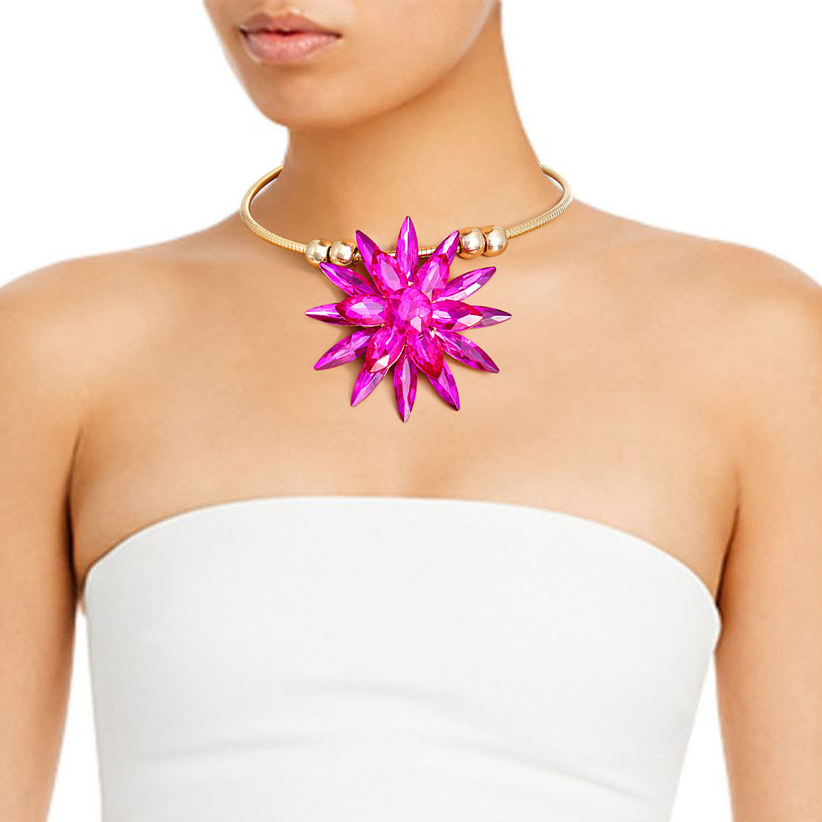 Fuchsia XL Flower Necklace