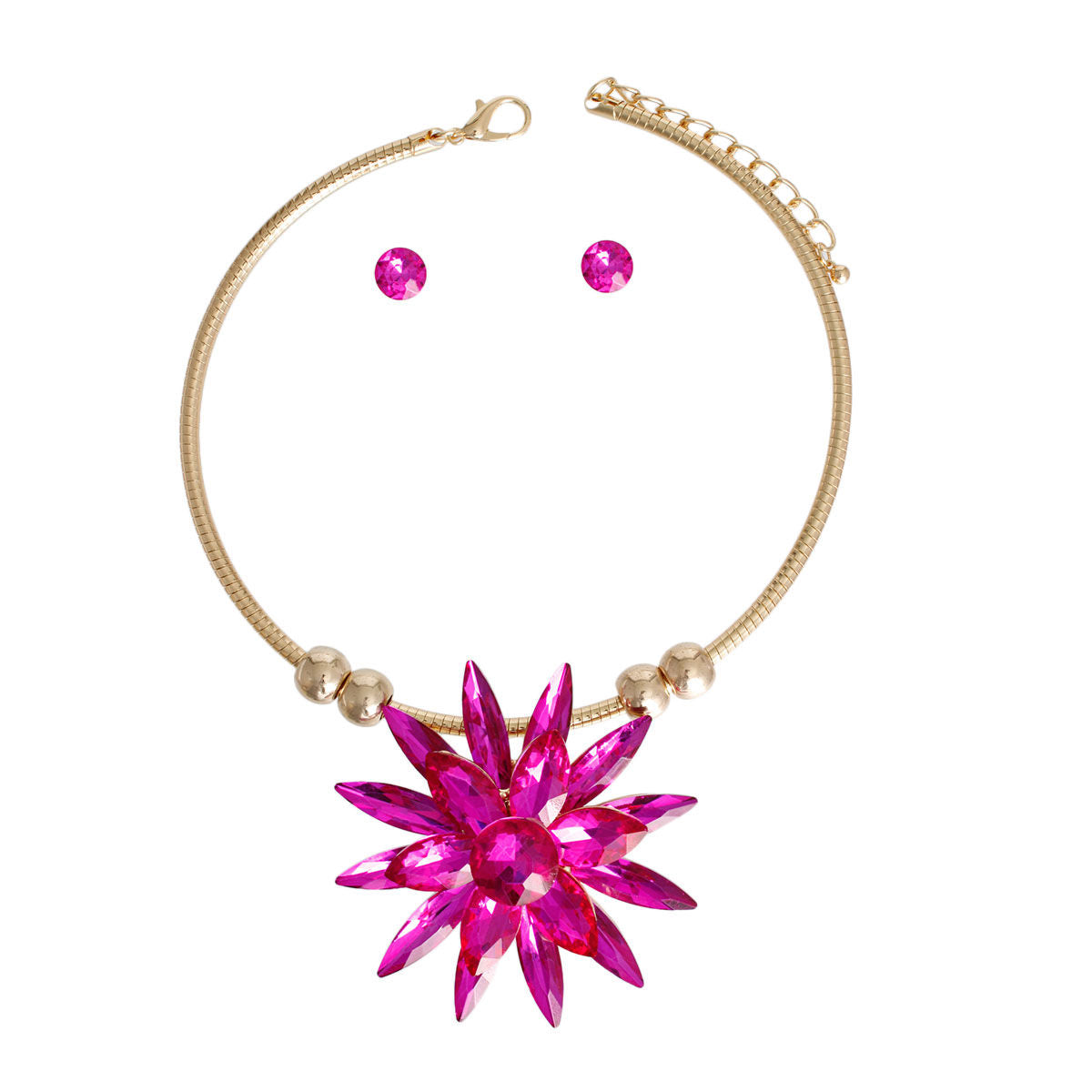 Fuchsia XL Flower Necklace