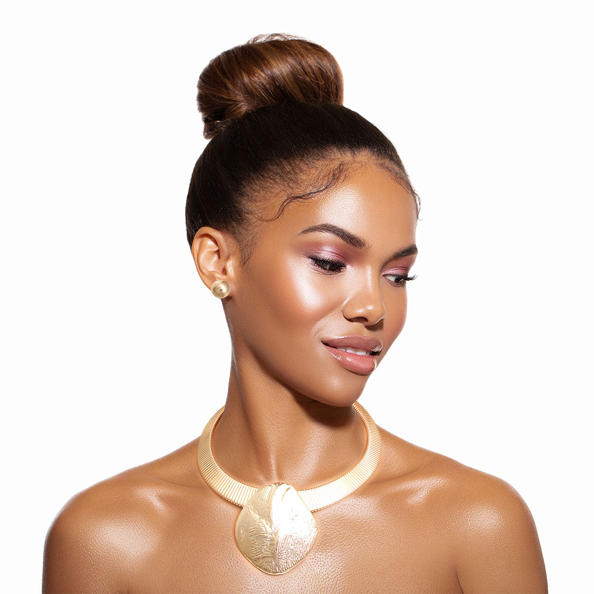 Gold Collar Organic Necklace Set