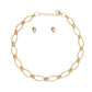 Gold Wrapped Oval Link Set