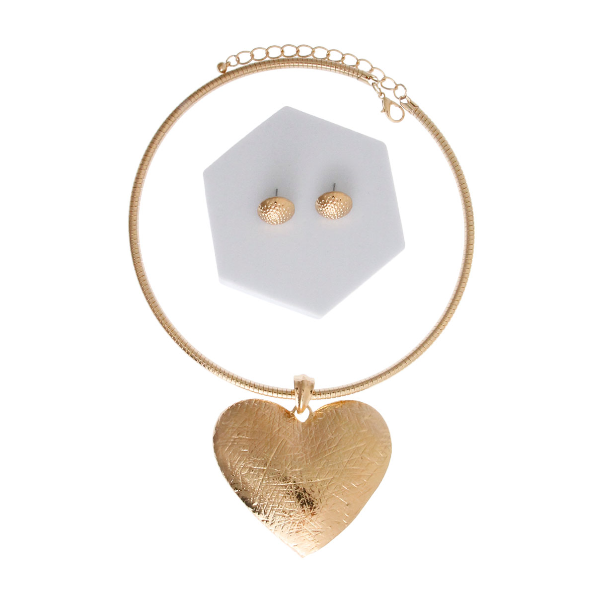 Gold Heart Rigid Necklace