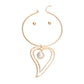 Gold Rigid Collar Heart Pearl Set