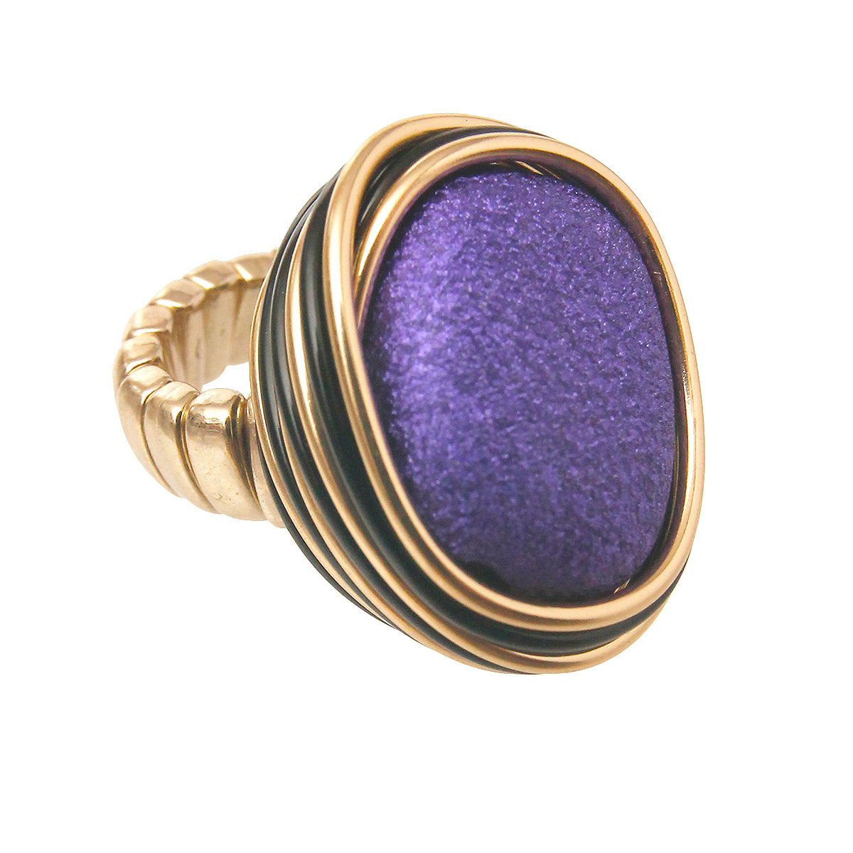 Purple and Gold Coil Ring