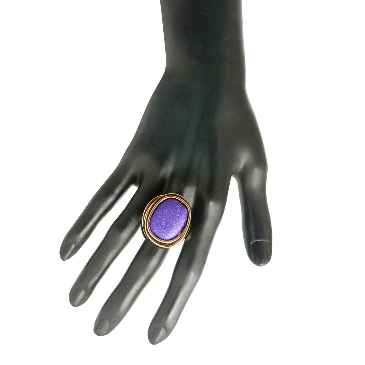 Purple and Gold Coil Ring