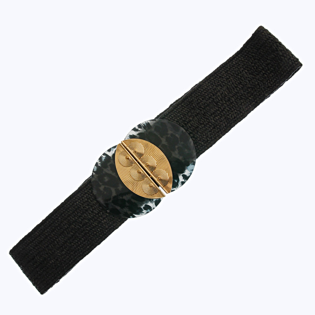 Woven Black Leopard Belt