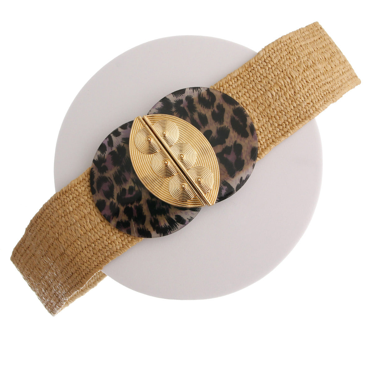 Woven Brown Leopard Belt