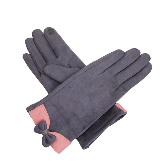 Gray Suede Touch Screen Gloves