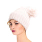 Light Brown Knit Double Pom Pom Hat