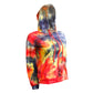Large Red Tie Dye Zip Hoodie
