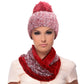 Burgundy Cable Knit Scarf and Hat Set