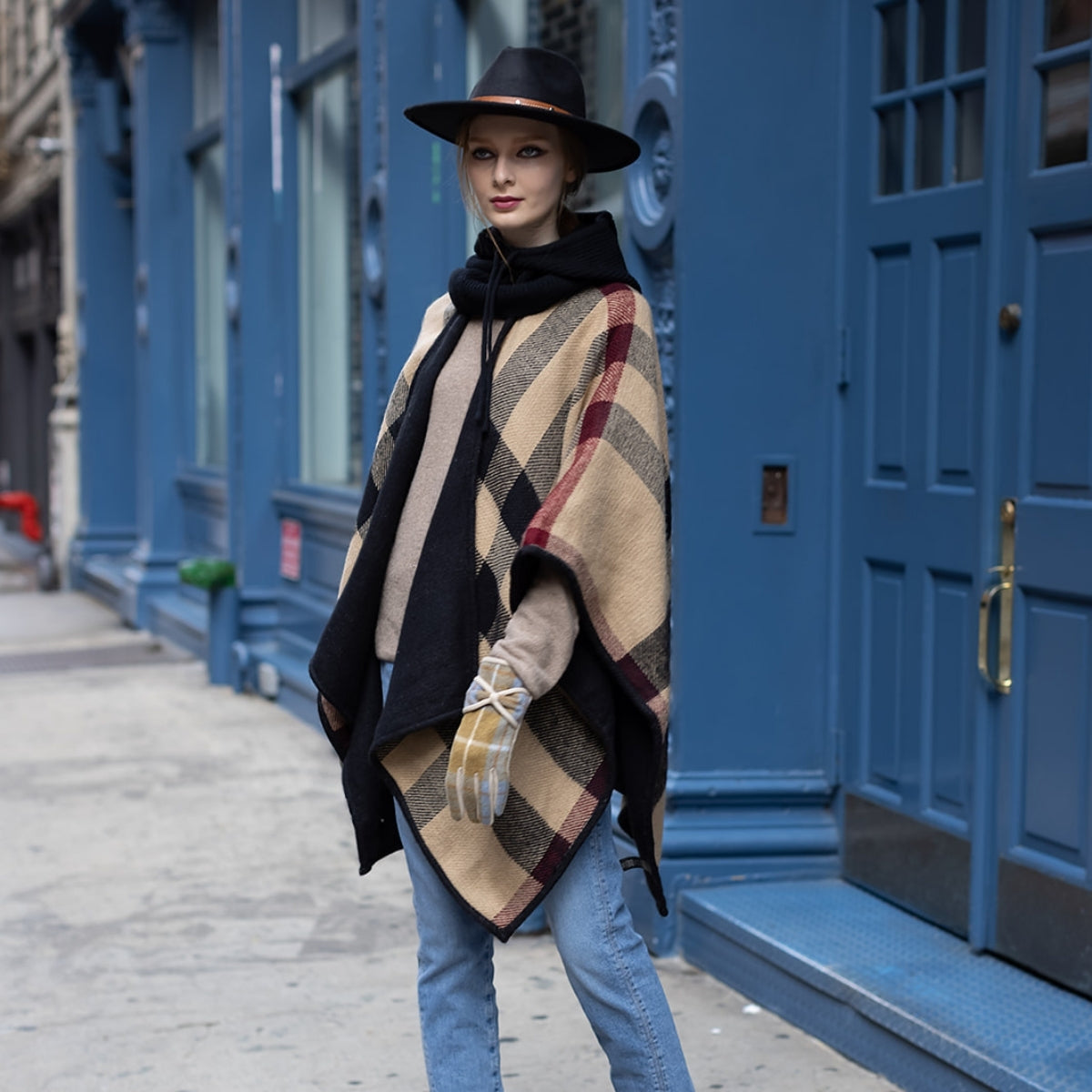 Buckle Black Wide Brim Fedora