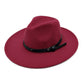 Buckle Burgundy Wide Brim Fedora
