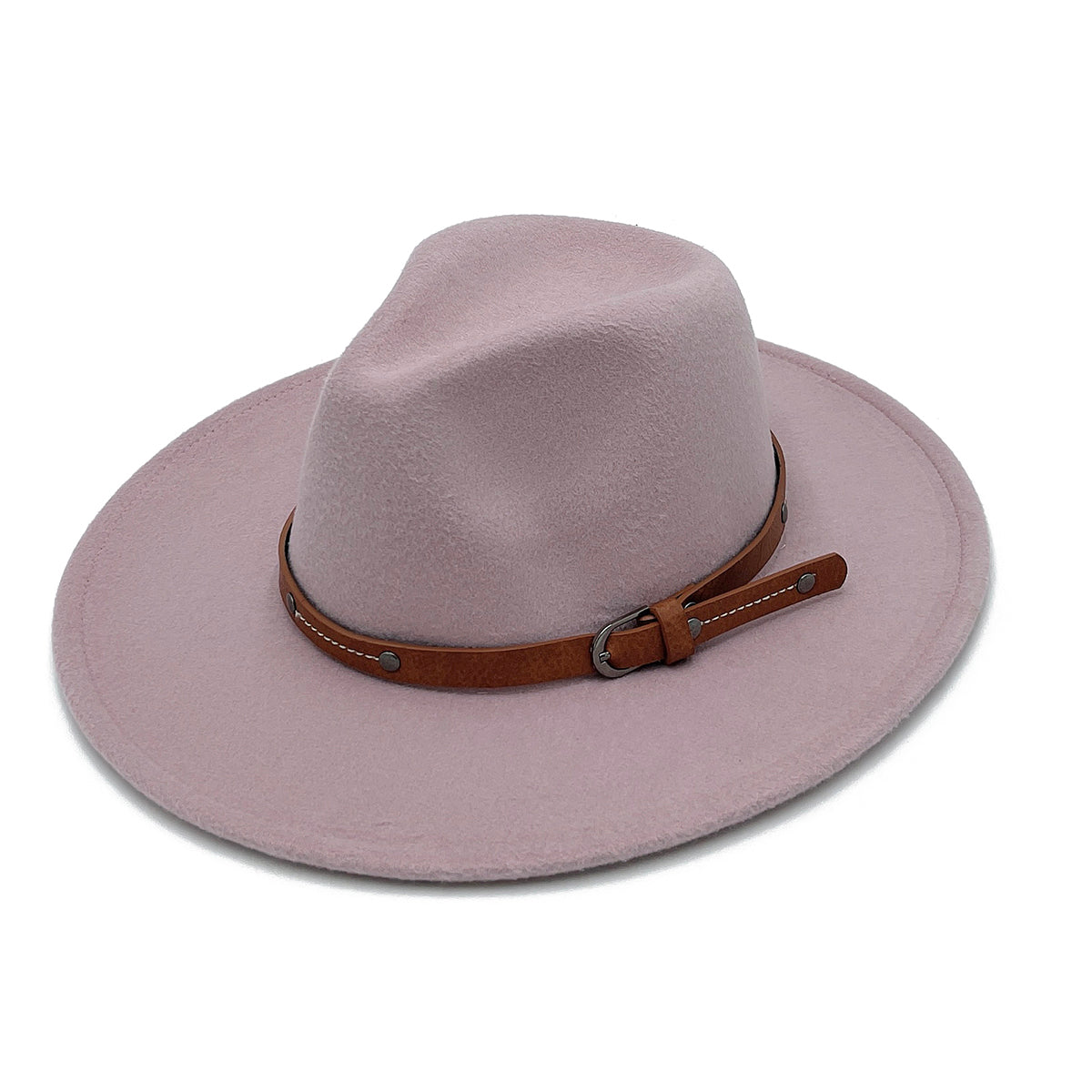 Buckle Pink Wide Brim Fedora
