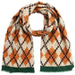 Orange Pixel Argyle Scarf