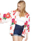 White Pink Flower Kimono