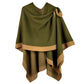Ruana Shawl Poly Olive Shoulder Wrap for Women