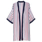 White and Navy Pin Stripe Kimono