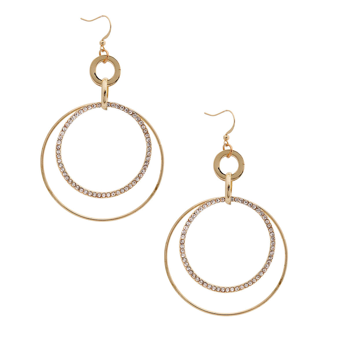 Gold Double Circle Earrings