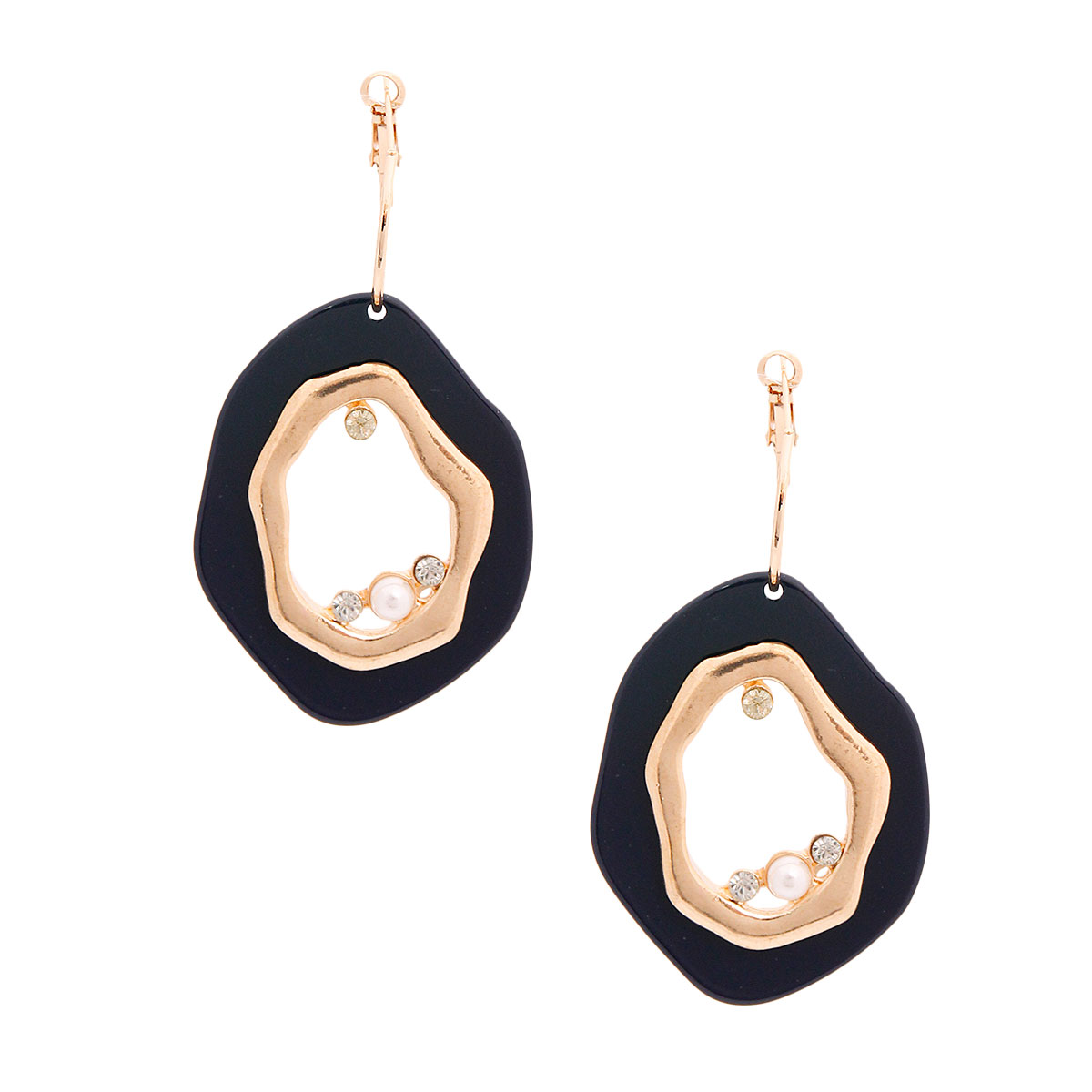 Navy Resin Hoop Earrings