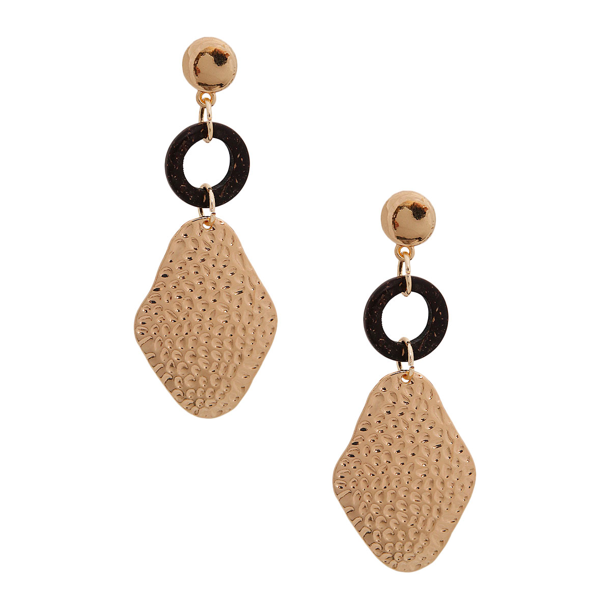 Hammered Gold Drop Earrings