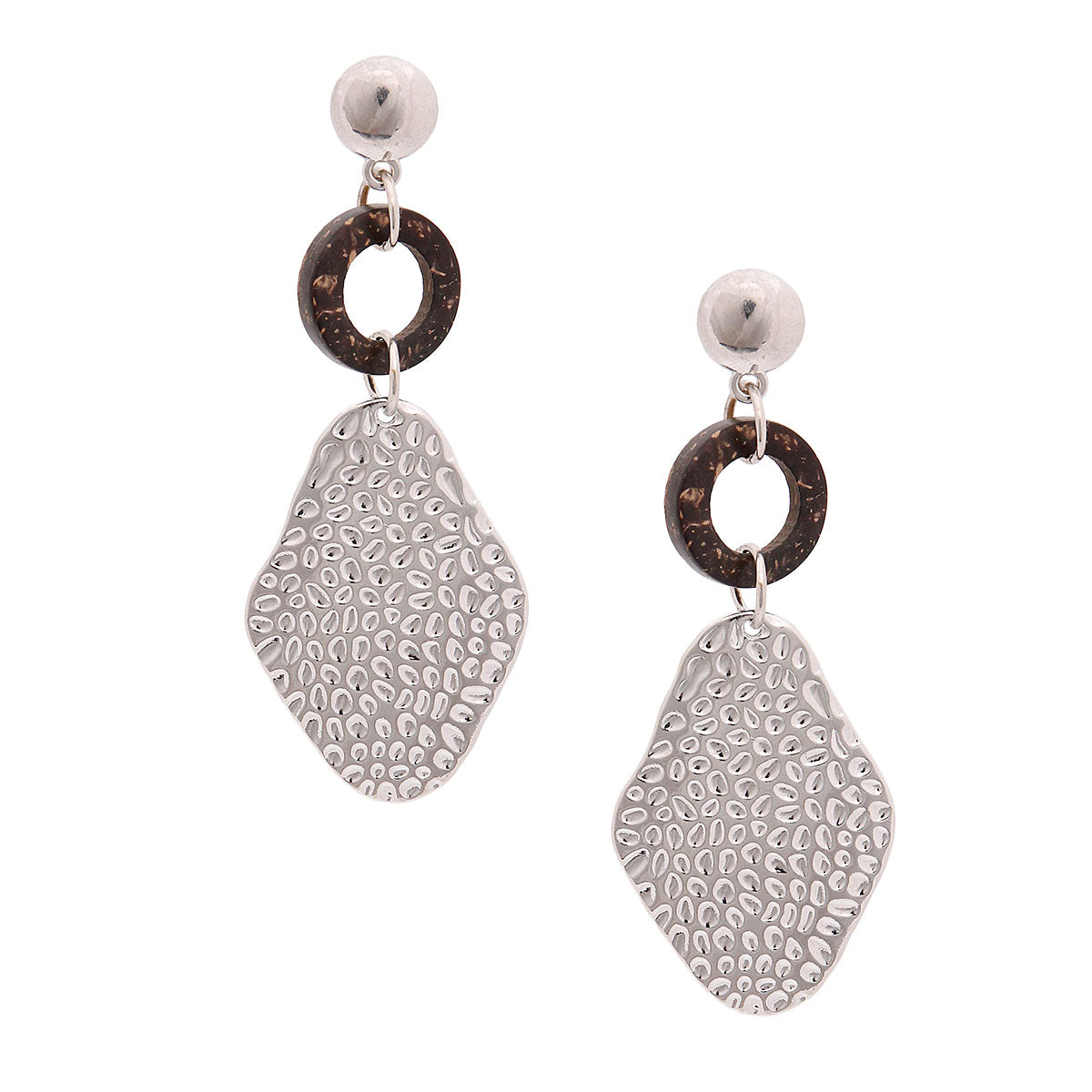 Hammered Silver Drop Earrings