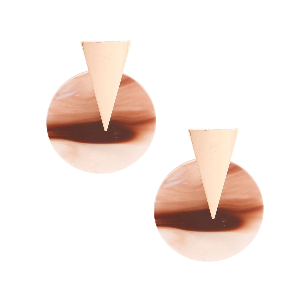 Brown 80's Round Earrings