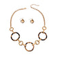 Gold Round Link Tortoiseshell Necklace Set