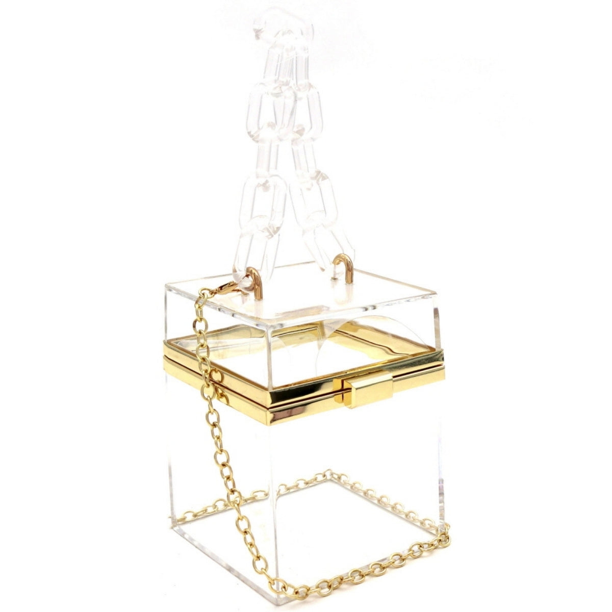Clear Boxy Crossbody Clutch