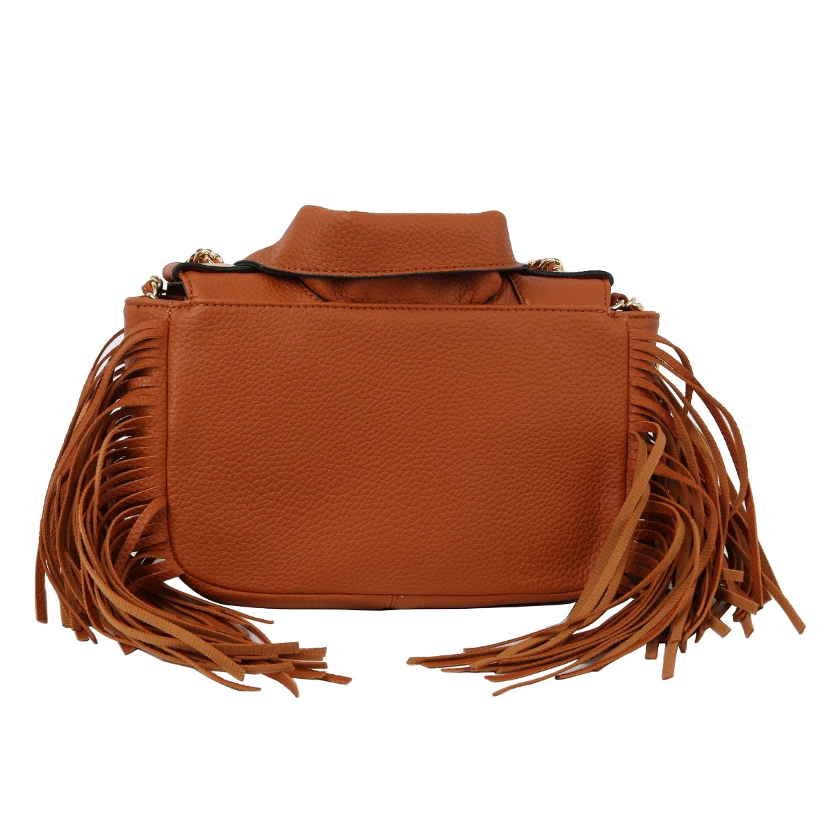 Brown Moto Jacket Fringe Crossbody