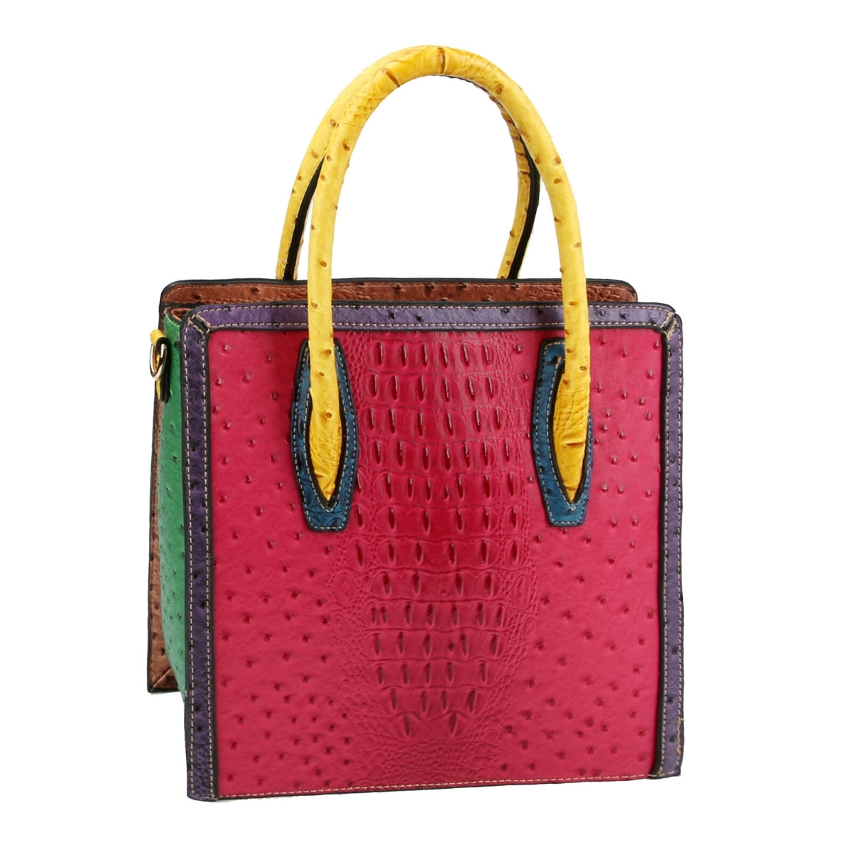Fuchsia Ostrich Tote Handbag