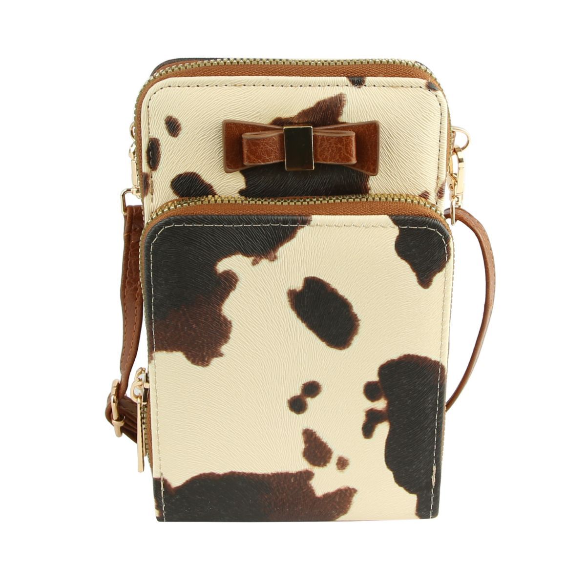 Cow Triple Pocket Mobile Crossbody