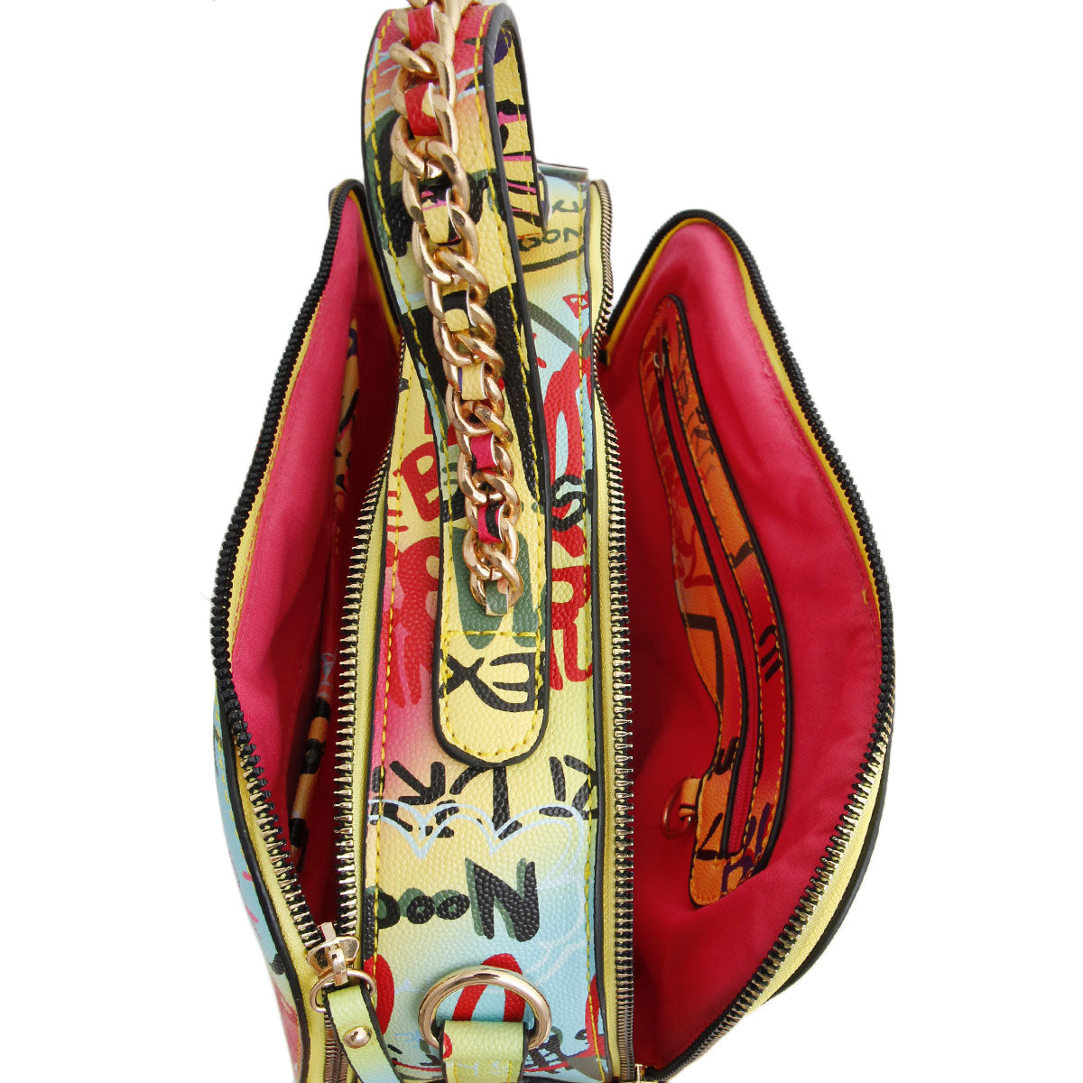 Graffiti Stripe Top Handle Handbag Set