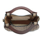Taupe Round Wooden Handle Handbag