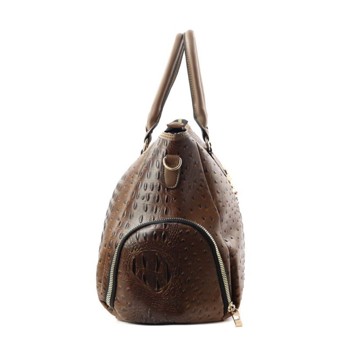 Designer Stripe Dark Brown Weekender