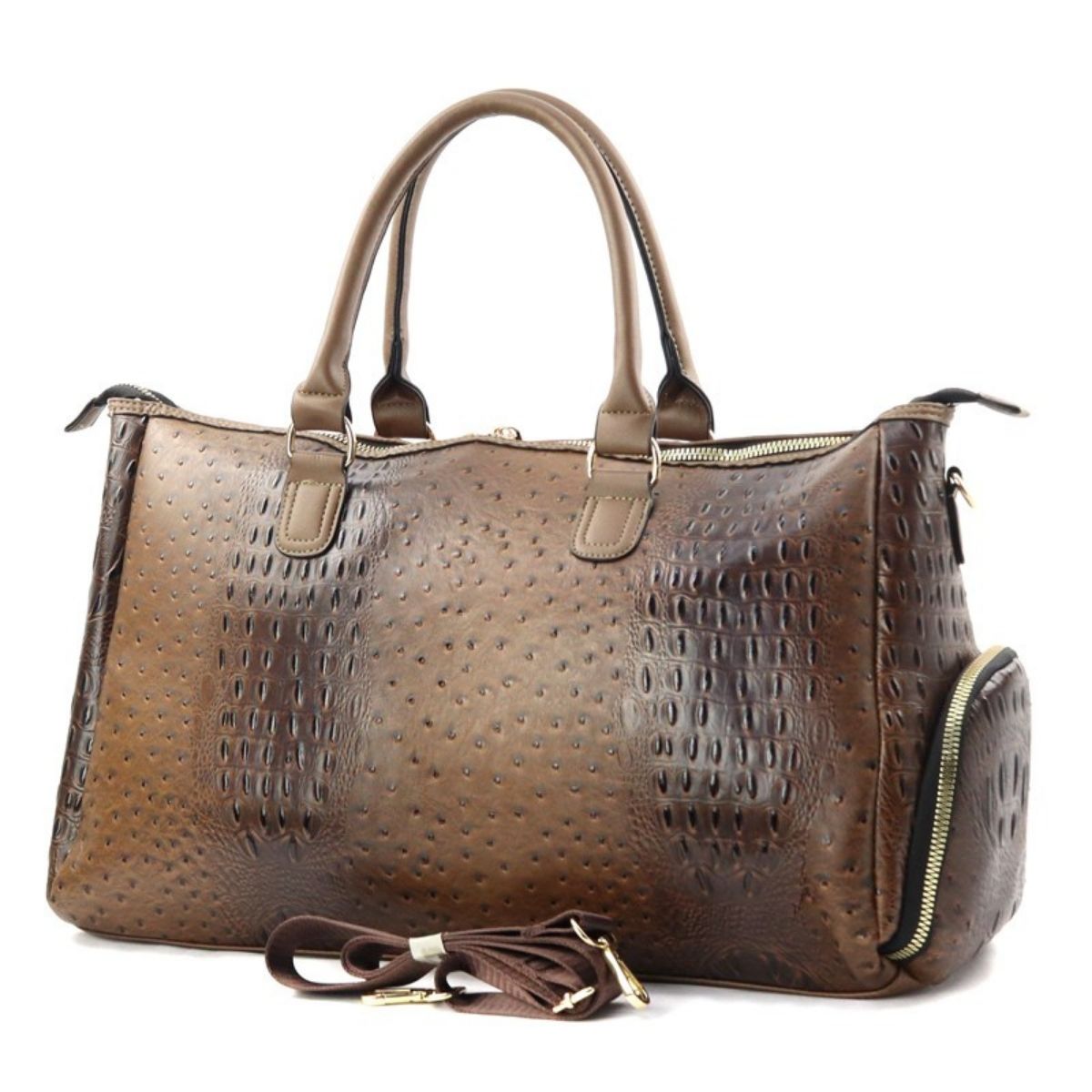 Designer Stripe Dark Brown Weekender