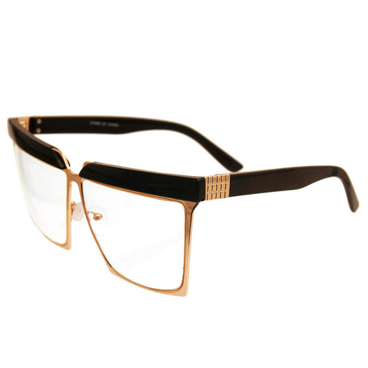 Black Vintage Square Wayfarer Glasses