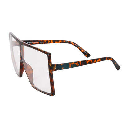Tortoiseshell Clear Oversized Square Glasses