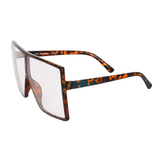 Tortoiseshell Clear Oversized Square Glasses