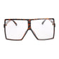 Tortoiseshell Clear Oversized Square Glasses