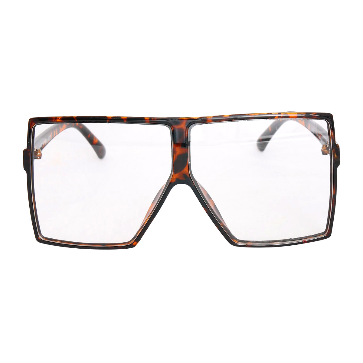 Tortoiseshell Clear Oversized Square Glasses