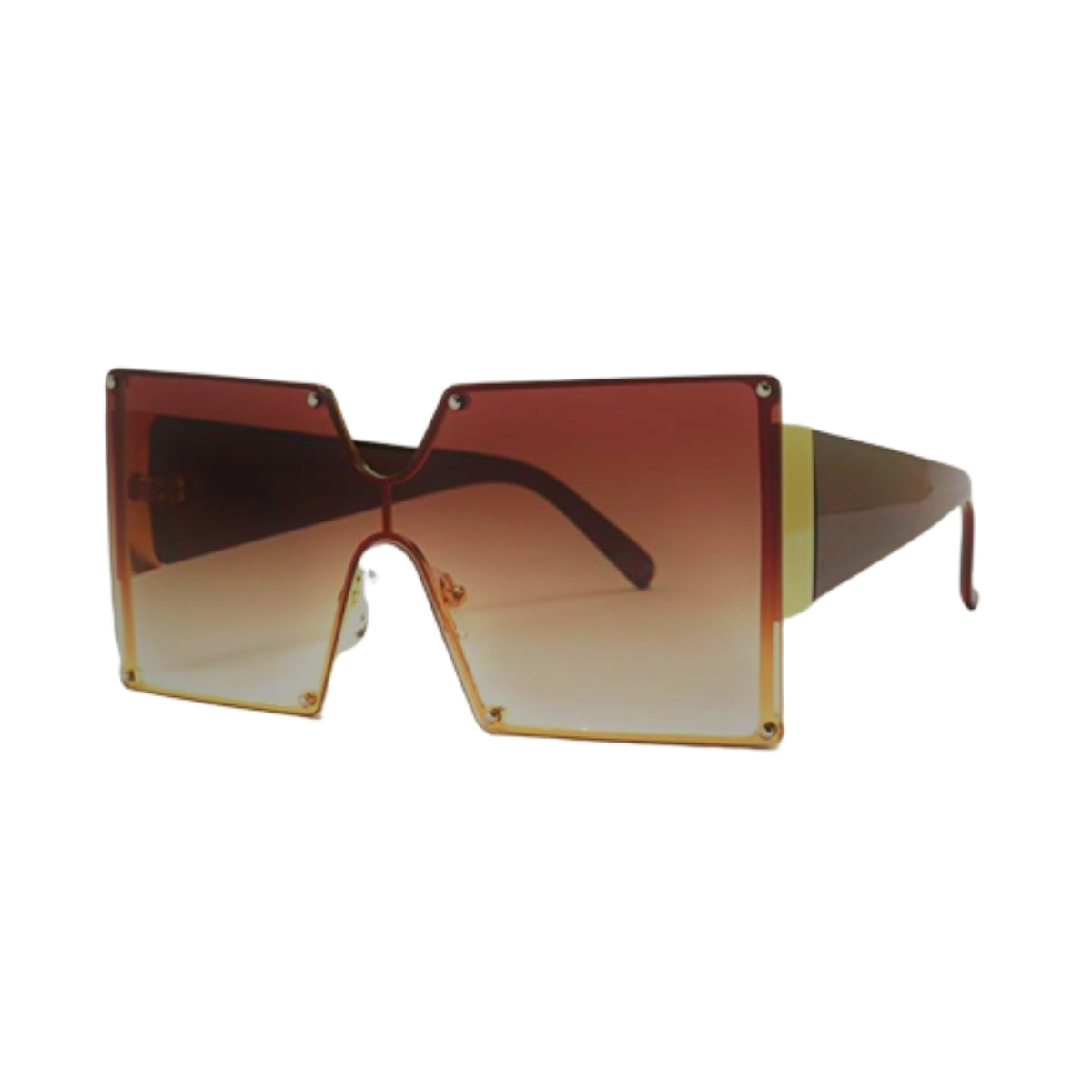 Brown Gradient Square Sunglasses