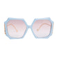 Blue Retro Square Butterfly Sunglasses