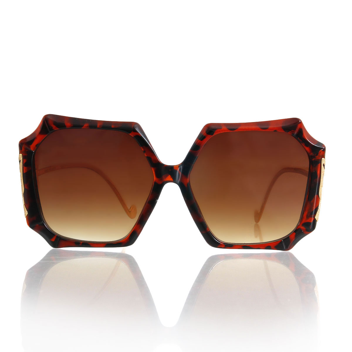Tortoiseshell Retro Square Butterfly Sunglasses