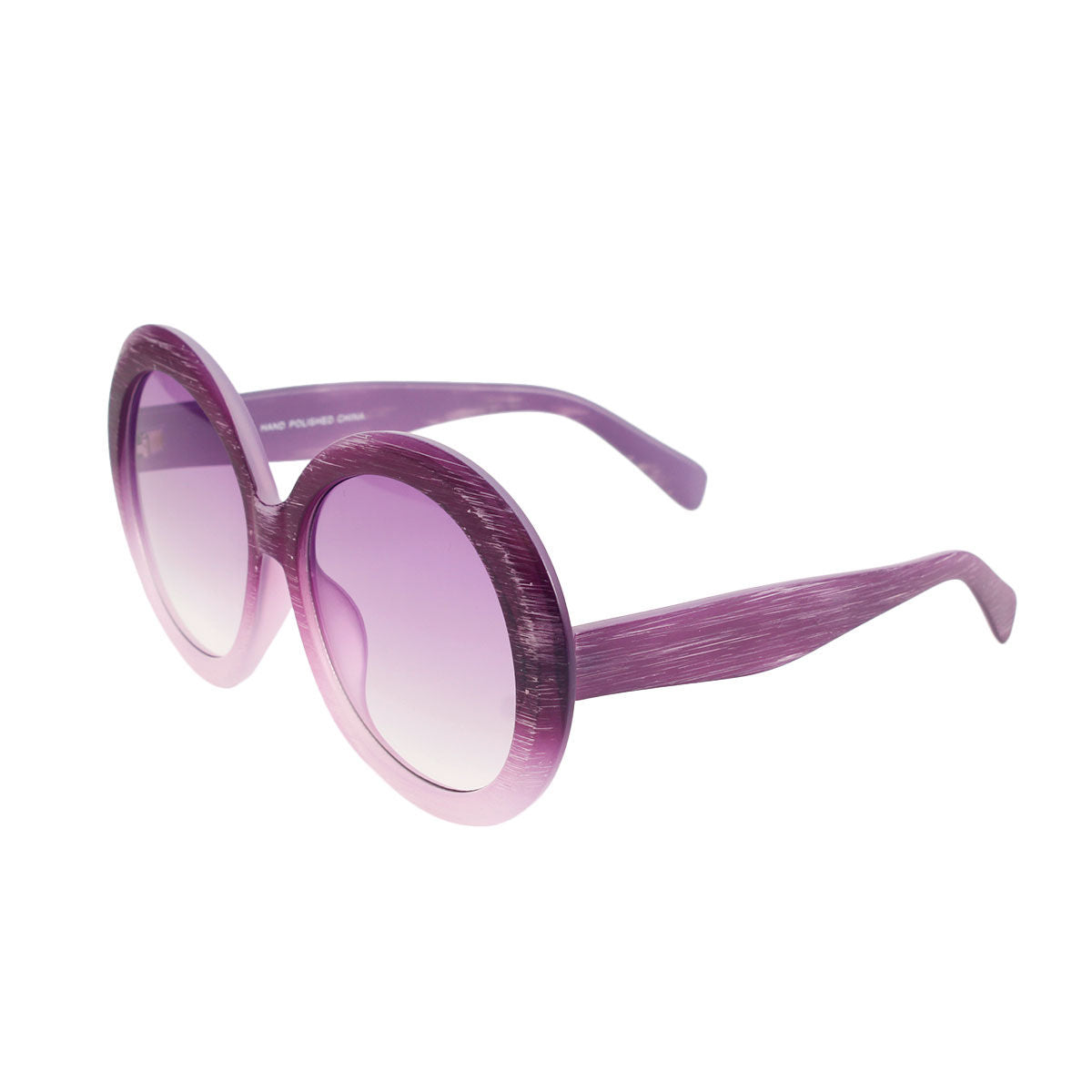 Purple Wood Round Sunglasses