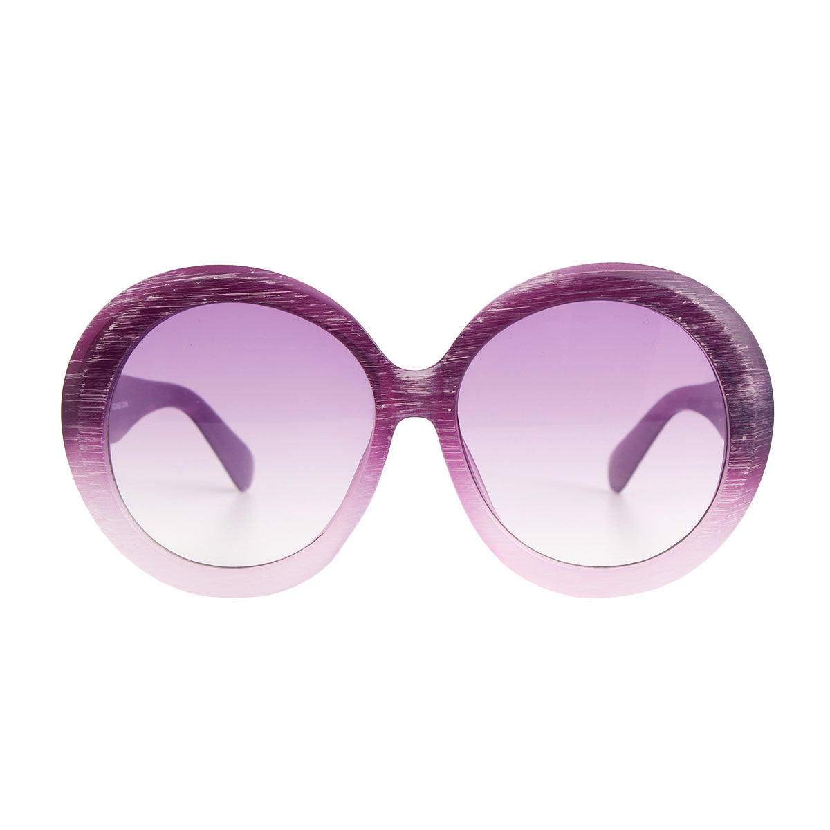 Purple Wood Round Sunglasses