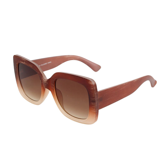 Brown Wood Square Sunglasses